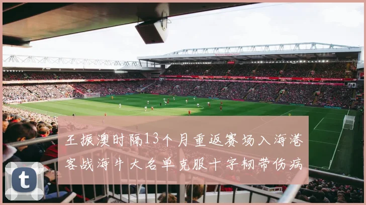 王振澳时隔13个月重返赛场入海港客战海牛大名单克服十字韧带伤病挑战